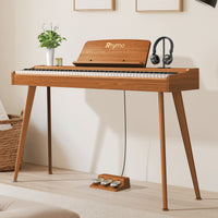 Rhymo Digital Piano 88 Key Weighted Keyboard with Stand,Progressive Hammer Action Electronic Piano,Beginner Keyboard Piano,Full Keyboard Piano with Triple Pedal,Sheet Music Stand,Usb-Midi (DP88S-TT)