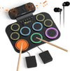 Rhymo Electronic Drum Set, 9 Pads Roll Up, Built-in Speaker Drum Pedals and Sticks, kid drum set with Headphone Included Birthday Holiday Christmas Gift for kids (Colorful)