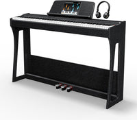 Rhymo 88 Keys Weighted Keyboard Piano, Full Size Hammer Action Digital Piano with Speakers, Wooden Upright Digital Piano, Electronic Piano Keyboard with Furniture Stand Suitable for Beginners